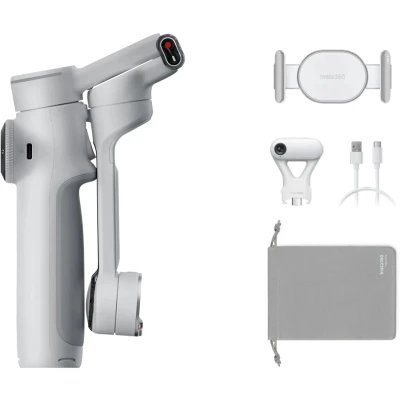 Afbeelding van Insta360 Flow 2 Pro AI Tracker Bundle Gimbal elektrisch Grijs Bluetooth Belastbaar tot 300 g
