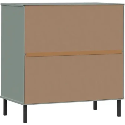 Afbeelding van vidaXL Dressoir met 3 lades OSLO 77x40x79,5 cm massief hout grijs