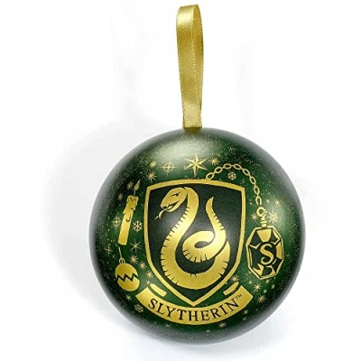 Afbeelding van The Carat Shop Harry Potter Slytherin Zwadderich Kerstbal met Ketting Kersthanger