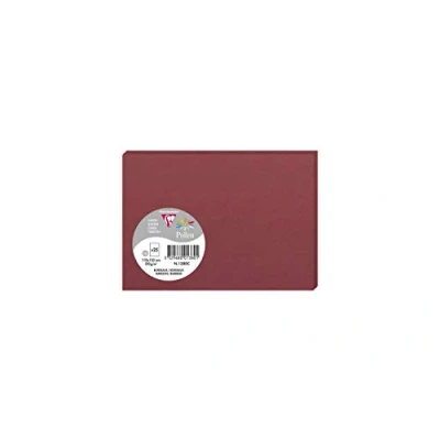 Afbeelding van Clairefontaine 1380 C, pakket met 25 afzonderlijke kaarten, formaat C6, 11 x 15,5 cm, 210 g/m², kleur bordeauxrood, uitnodigingskaarten voor evenementen en overeenstemming, premium papier