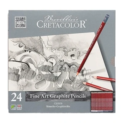 Afbeelding van Cretacolor grafietpotloden cleos blik 24st