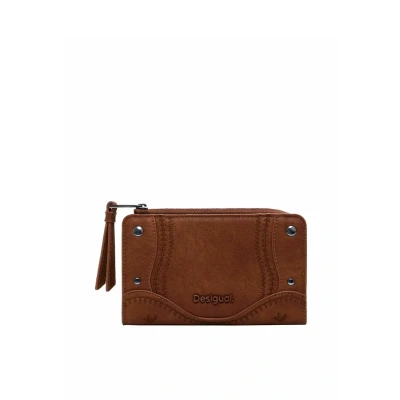 Afbeelding van Desigual Medium Embroidered Portemonnee, Dames, Maat: One Size, Brown