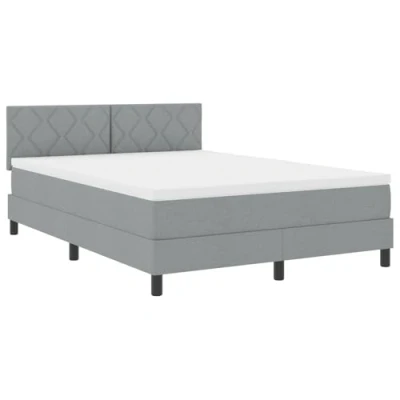 Afbeelding van vidaXL Boxspring Bed met Matras &amp; LED Lichtgrijs 160x200 cm Stof
