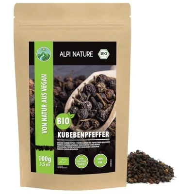 Image de Alpi Nature Poivre Cubebe BIO Entières 100g, Baies de Séchées pour la Cuisine