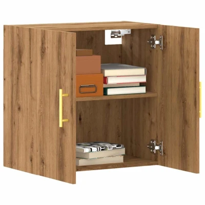 Afbeelding van Wandkast 60x31x60 cm bewerkt hout artisanaal eikenkleurig