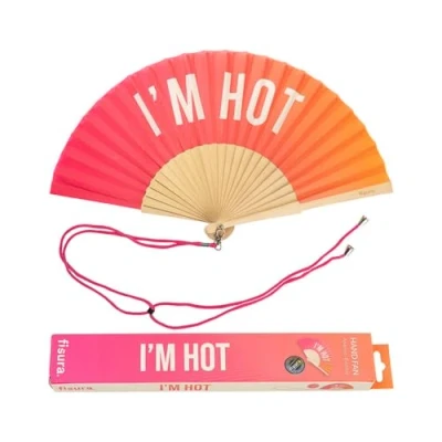 Afbeelding van Houten Waaier I&#039;m Hot/roze Oranje