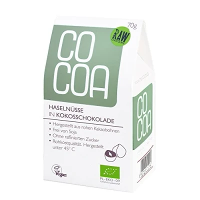 Afbeelding van Cocoa Hazelnoten met Kokos Chocolade RAW 70GR