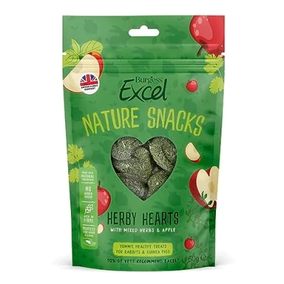 Afbeelding van Voordeelpakket: 3x60g Burgess Excel Nature Snacks Herby Hearts voor konijnen cavia&#039;s