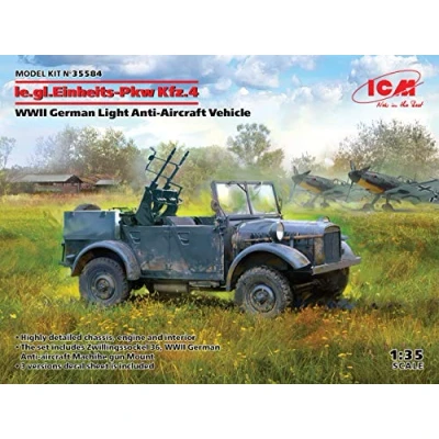 Afbeelding van 1:35 ICM 35584 le.gl.Einheitz Pkw Kfz.4, WWII German Light Anti Aircraft Vehicle Plastic Modelbouwpakket
