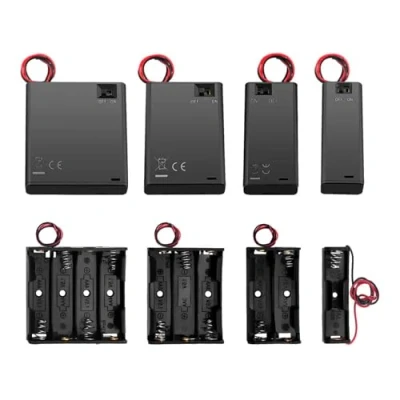Afbeelding van 4 stuks AA batterijhouder 1/2/3/4 x 1,5 V kunststof met schakelaar en deksel