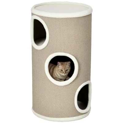 Afbeelding van PawHut Krabton 3 Niveaus Pluche Sisal Bruin