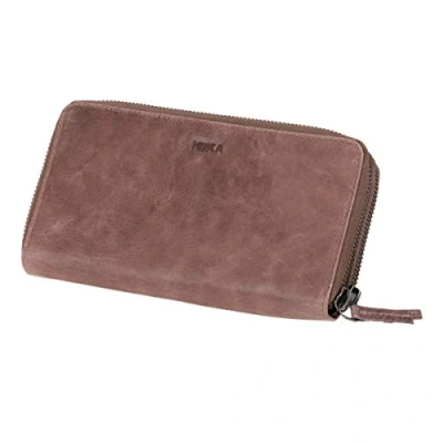 Afbeelding van Mika Lederwaren Portemonnee graubraun, Dames, Maat: One Size, Grau braun