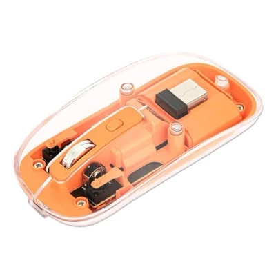 Afbeelding van Manhattan MH Transparante 4D Muis, Wit (Draadloze), Oranje, Transparant