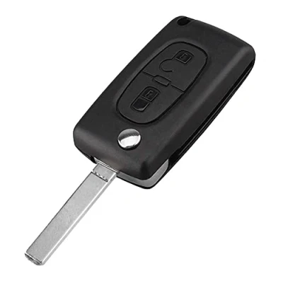 Afbeelding van OcioDual Plip CE0536 sleutelhoes met 2 knoppen en VA2 blad, afstandsbediening compatibel Peugeot 206 207 306 307 308 407 607 806, Citroen C2 C3 C4 C5 C6, Key Case