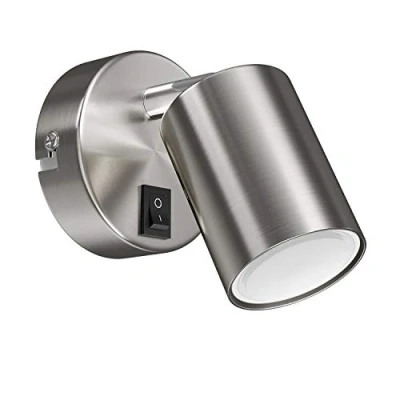 Afbeelding van ledscom.de WAIKA enkele lamp wandspot met schakelaar, GU10, chroom mat incl. LED GU10 (warm wit, 6,8 W, 630 lm, 100)