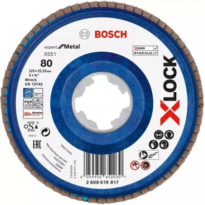 Afbeelding van Bosch Accessories 2608619817 X551 Lamellenschijf Diameter 125 mm Boordiameter 22.23 1 stuk(s)