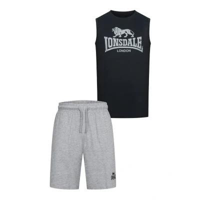 Afbeelding van Lonsdale Heren mouwloos T shirt &amp; korte broek regular fit KLAARMORRIS