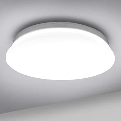 Afbeelding van Lepro led plafondlamp, komt overeen met 80 W, 18 W 1200 lumen, koud wit, 5000 K, ronde plafondlamp voor slaapkamer, 28 cm, woonkamer, keuken, garage, kantoor