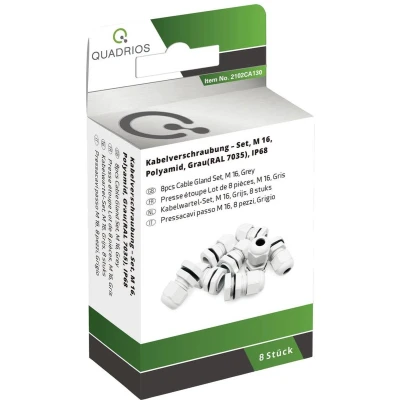 Afbeelding van Quadrios 2102CA130 Wartel assortiment M16 PA66 Lichtgrijs 1 set(s)