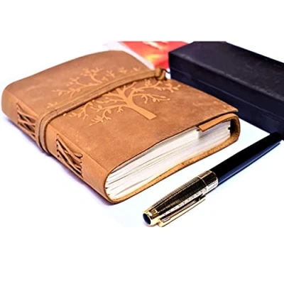 Afbeelding van OVERDOSE Buff Tree Journal Diary Notebook Handgemaakt Leren Reisdagboek Schrijf Organizer Planner Dagboek Maat 12 x 17 cm