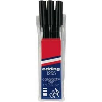 Afbeelding van Kalligrafiepen edding 1255 zwart 3 lijndiktes 2.0 3.5 5.0mm blister à stuks