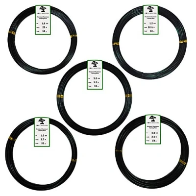 Afbeelding van Grow A Bonsai Tree geanodiseerd aluminium starterset, 5 maten, 1,0 mm, 1,5 2,0 2,5 3 mm (in totaal 45 m) (5 zwart)