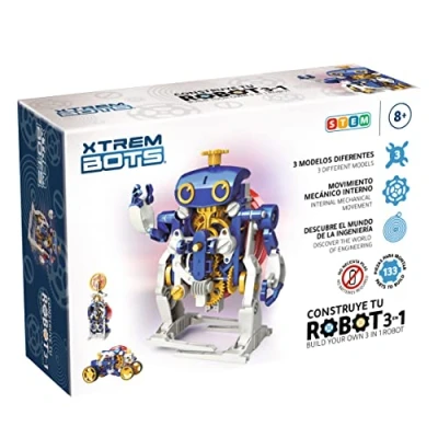 Afbeelding van Xtrem Bots 3 in 1 robot om te monteren Robotset voor kinderen van 8 jaar of ouder educatieve speelgoedrobots educatief speelgoed STEM