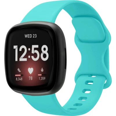 Afbeelding van iMoshion Bandje Geschikt voor Fitbit Versa 4 / 3 Sense (2) Siliconen band gekleurd knoopje Turquoise