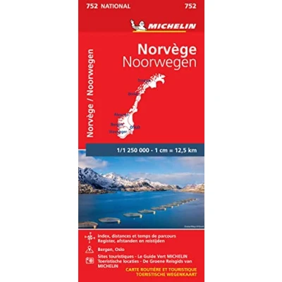 Afbeelding van Michelin 752 Noorwegen Wegenkaart Kleurloos Reisboeken &amp; Kaarten
