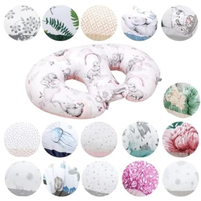 Afbeelding van Bellochi Amohada manchetknopen luidspreker katoen Oeko Tex gecertificeerd voedingskussen met overtrek 40 x 60 cm ondersteuningskussen baby (Habarigani)