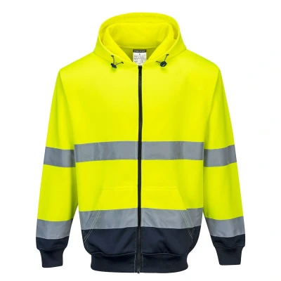 Afbeelding van Sweatshirt met ritssluiting capuchon Tweekleurig Blauw/geel Portwest