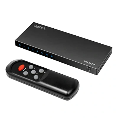 Afbeelding van LogiLink HDMI schakelaar voor het schakelen van maximaal 5 ingangsbronnen (videorecorder, dvd speler, gameconsole enz.) in Ultra HD 4K/60Hz