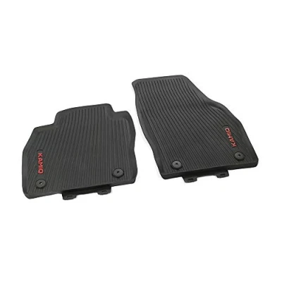 Afbeelding van Skoda 658061502B Rubberen vloermatten voor met Kamiq opschrift, 2 stuks, rood