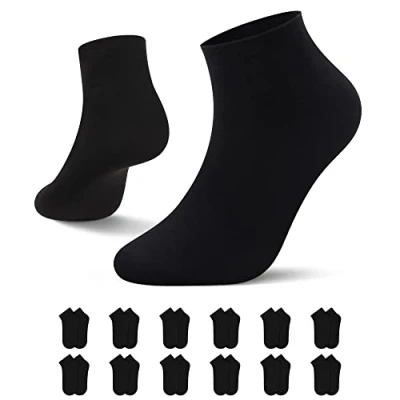 Afbeelding van L&amp;K 2121 Set herensokken, 12 paar, ademend, katoen, sportsokken, zwart.