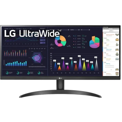 Afbeelding van LG 29WQ60A Monitor 29 inch UltraWide 21:9 LED IPS HDR 10, 2560 x 1080, 1ms, AMD FreeSync 100Hz, 14W stereo audio, HDMI 1.4 (HDCP 2.2), Display Port 1.4, USB C, Flicker Safe, zwart