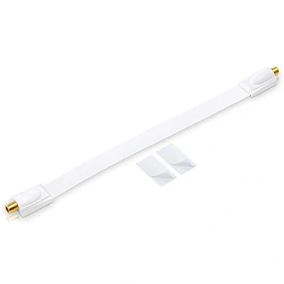 Afbeelding van conecto CC50247 Hoogwaardige raambekleding voor coaxiale satellietkabel met kleefpunten (F aansluiting op vergulde F stekker) wit 30 cm