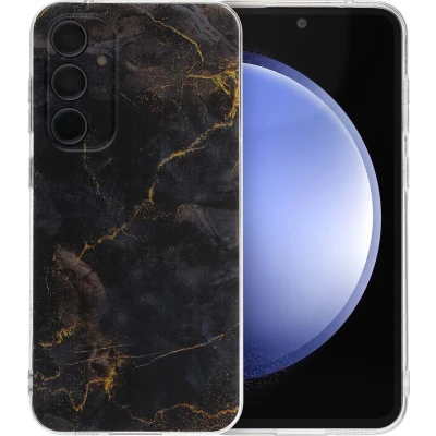 Afbeelding van iMoshion hoesje Geschikt voor Samsung Galaxy S23 FE Siliconen Design Meerkleurig / Black Marble