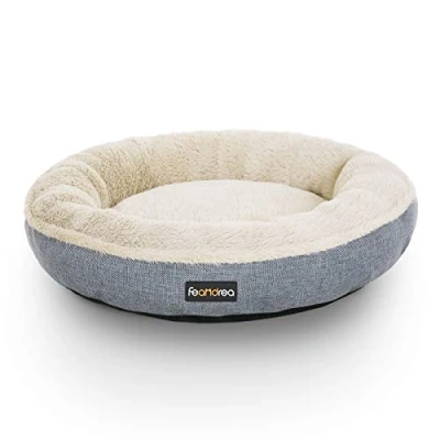 Afbeelding van FEANDREA Hondenbed, bank, kattenbed, rond, 55 cm, Girs PGW55G