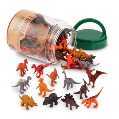 Afbeelding van Terra by Battat De dinosaurussen assortiment van prehistorische miniatuurfiguren speelgoed voor kinderen vanaf 3 jaar (60 stuks), 44653