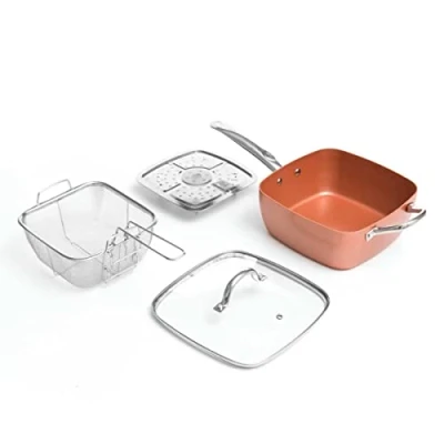 Afbeelding van Copper 5 in 1 Multifunctionele Keramische Pannenset Coppans InnovaGoods 4 Onderdelen