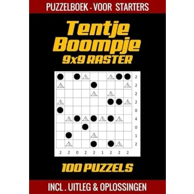 Afbeelding van Tentje Boompje Puzzelboek voor Starters 100 Puzzels incl. Uitleg en Oplossingen 9x9 Raster