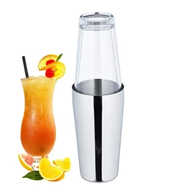 Afbeelding van Relaxdays cocktailshaker 2 delig cocktail mixer cocktailschudder glas &amp; rvs