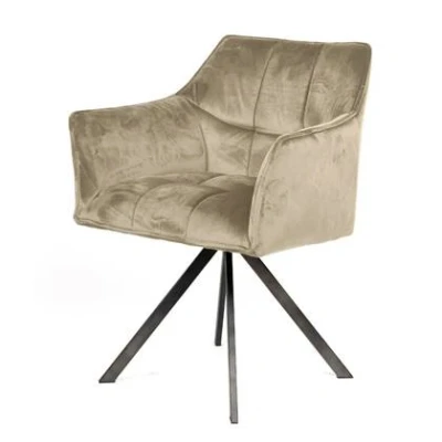 Afbeelding van AnLi Style Armstoel raster draaibaar champagne velours