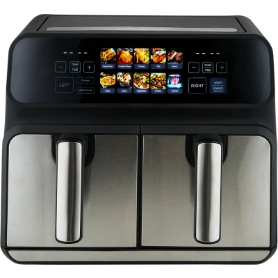 Afbeelding van ProfiCook PC FR 1287 H Dubbel 8 l Vrijstaand 2200 W Heteluchtfriteuse Zwart, Roestvrijstaal
