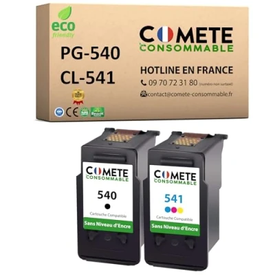Image de COMETE 540/541 2 cartouches compatibles CANON 540 541 PG CL Noir + Couleur Marque française