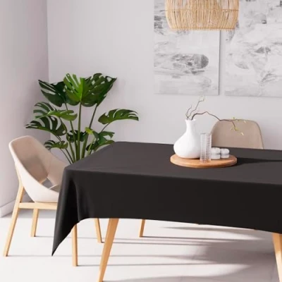Image de Nappe anti tâches rectangle 140x300 cm ALIX noir par Soleil d&#039;Ocre
