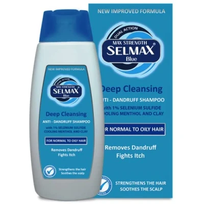 Afbeelding van SELMAX DIEP REINIGENDE ANTI ROOS Shampoo met 1% Selenium Sulfide en Menthol DUAL ACTION voor Normaal Vet haar 200ML