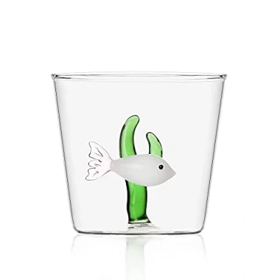 Afbeelding van Ichendorf Milano Waterglas White Fish Green Seaweed Waterglazen