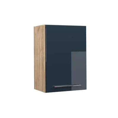 Afbeelding van Vicco Hangkast Fame Line, Donkerblauw hoogglans/Krachtige eik goud, 50 cm