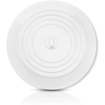 Afbeelding van 1 x universele stop wit Ø 15 cm wastafelstop van siliconen met handgreep, badstoppen voor afvoeren tot 120 mm, afvoerstop badkuip, douche, wastafel, gootsteen